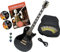 Rocktile Pro L-200BK Deluxe E-Gitarre Black mit Zubehör (Gitarren Gigbag Tasche, Kabel, Plektren, Gitarren Schule mit CD & DVD, Gitarrensaiten)