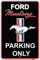 HangTime Ford Mustang Parking Only Schild, Schwarz