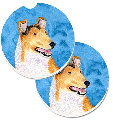 Caroline's Treasures Blue Smooth Collie Set di 2 sottobicchieri portabicchieri auto SS4746-BUCARC, pietra, multicolore