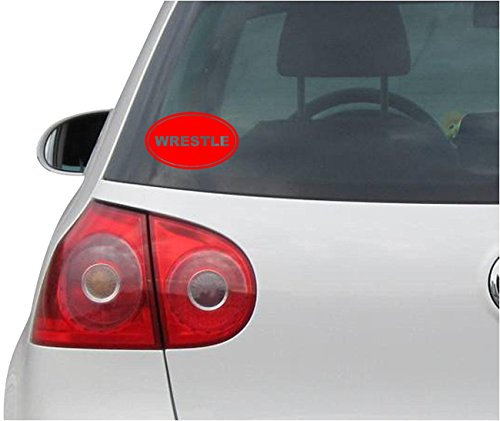 INDIGOS UG Aufkleber - Autoaufkleber - JDM - Die Cut - Wrestle Euro OVAL - WWE WWF UFC - Vinyl - Folie Auto Decal Sticker - rot - 139mm x86mm