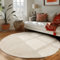 Carpettex Shaggy-Teppich, Hochflor, Wohnzimmer, Florhöhe 3 cm, einfarbig, Creme, 80 x 80 cm