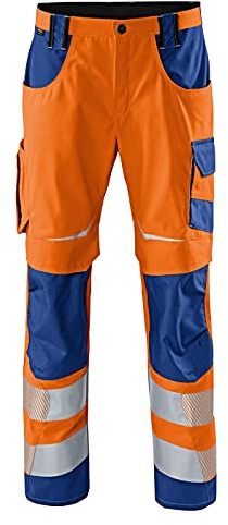 KÜBLER REFLECTIQ Hose PSA 2 – Hose mit Reflexstreifen und Cordura®-Verstärkung warnorange/kbl.blau Gr. 29