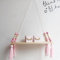 SpirWoRchlan Wandregal Schweberegal Holz Ständer Schaukel Hängenden Wandregal WandboardMacaron Board Mädchen Kinderzimmer Decor Größe: 38x14x1,2cm (Rosa)