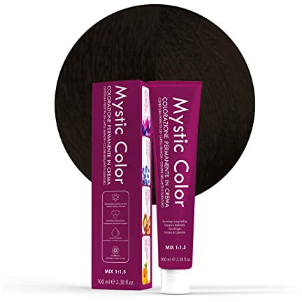 Mystic Color - Colore Nero 1 - Tinta per Capelli - Colorazione Professionale in Crema a Lunga Durata - Con Cheratina Idrolizzata, Olio di Argan e Calendula - 100 ml