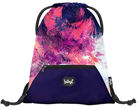Baagl Turnbeutel für Mädchen - Wasserdichte Schuhbeutel für Kinder - Schule und Kindergarten Sportbeutel, Sportsack (Abstract)