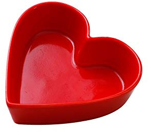 Sizikato Cute Heart Shaped 5 Inch Ceramic Bowl, Snack, Dessert, Salad, Valentine's Day