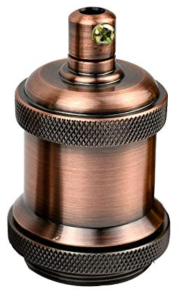 LEDSone E27 Vintage-Glühbirnenfassung, Keramik-Lampenfassung, Edison-Gewinde, Glühbirnenfassungsadapter, ideal für Vintage-Edison-Glühbirnen, antikes Metall (Antikes Kupfer)