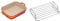 Le Creuset Signature Enamelled Cast Iron Rectangular Roasting Dish, 33 cm, 4.9 litres, Volcanic, 201843309 & MasterClass Small Roasting Rack, Stainless Steel, 23 x 16 x 6.5 cm