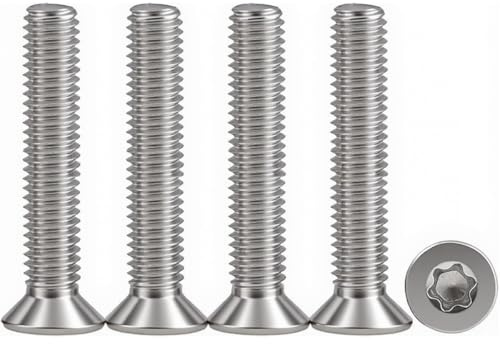 Drenky 25 pezzi M6 x 35 Vite Torx A Testa Svasata 304 viti torx in acciaio inossidabile Bullone Meccanico Unità standard Viti completamente filettate Per macchine utensili e mobili per la casa