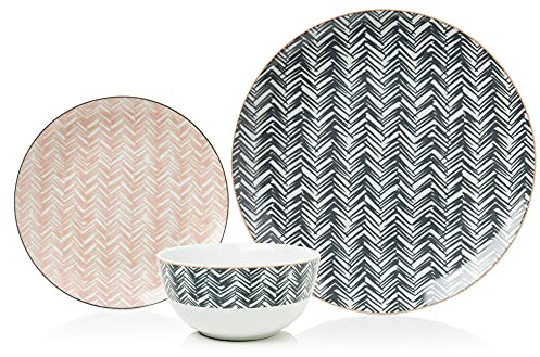 Sabichi Mali Decal 12pc Porcelain Multicolour Dinner Set