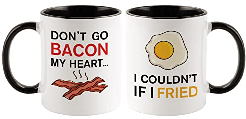 KAAYEE Funny Couple Gifts for Him and Her - Christmas, Valentine's, Wedding Anniversary Mugs, New Home Presents 12oz (A)