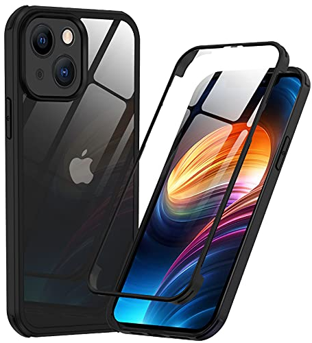 Phoneaura für iPhone 13 Mini 360 Grad Schutzhülle für iPhone 13 Mini Handyhülle; iPhone 13 Mini Hülle mit Zwei Panzerfolien mit Schutzglas 13 Mini (VORNE+HINTEN)
