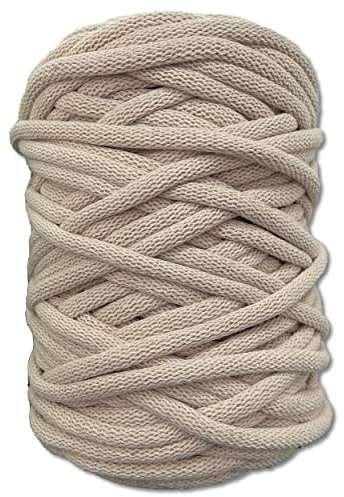 Wohnkult 100 m Baumwollkordel geflochten Schnur Seil Makramee Ø 9 mm | 28 Farben Auswahl (053 | Beige)