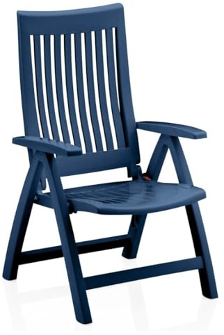 Kettler Roma Klappsessel - Verstellbarer Gartensessel aus Kunststoff - blau