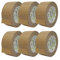 gws 6 Rollen monta 843 Papier-Packband/Naturkautschuk-Klebstoff/nachhaltig/recyclinggerecht/Klebeband für Pakete, Umzug uvm / 50 m x 50 mm, braun