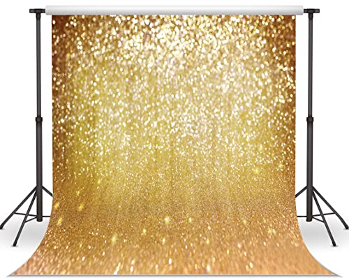 LYWYGG 10x10FT Goldenen Bokeh Hintergrund Glitter Fotografie Vinyl Goldpartikel Spot Thema Video Studio Requisiten Geburtstag CP-10-1010