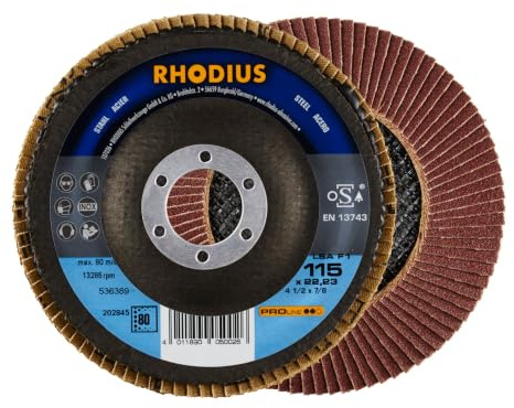 RHODIUS PROline LSA F1 Fächerschleifscheibe 115 x 22,23 mm K80 10 Stk