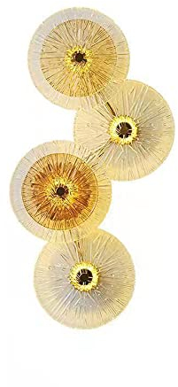 Jadssox Postmoderne LED-Wandleuchte Glaswandleuchte Runde Lotus-Wandleuchte, Art-Deco-Wandhalterung Beleuchtungskörper für Schlafzimmer Flur Wohnzimmer Hoteldekor Wandfluter