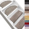 casa pura Hochflor-Stufenmatte Bali - Halbrund oder eckig - 12 Farben Stufenmatten Produziert in Deutschland (halbrund, Grau)