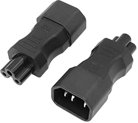 C14 auf C5 NETZADAPTER YACSEJAO IEC 320 Stecker C14 auf IEC Buchse C5 Power Extension Adapter, 2PCS
