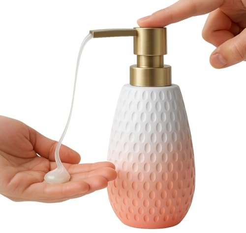 Blue Canyon Resin Soap Dispenser for Bathroom, (8 x 18 cm) Pink Refillable Liquid Pump Dispenser for Kitchen, Hotels, Hospitals, Hand Wash Dispenser, Lotion, Sink & Countertop Dispenser