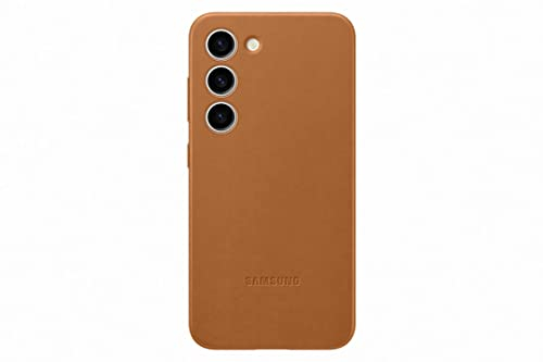 SAMSUNG Funda de Piel para Galaxy S23, Color Camello