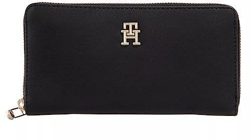 Tommy Hilfiger Damen Iconic Tommy LRG ZA SOLID AW0AW14326 Geldbörsen, Schwarz (Black)