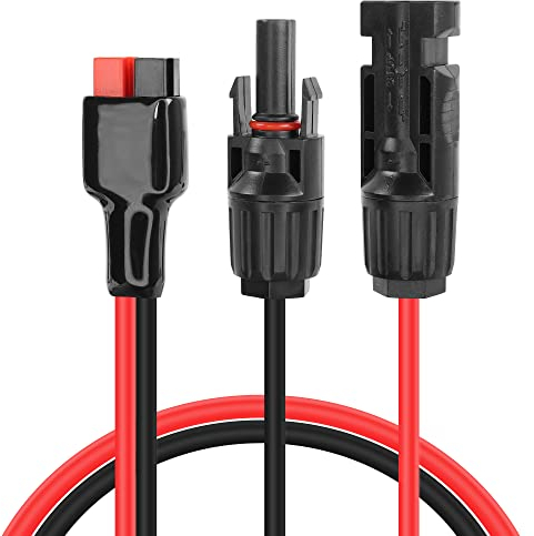YAODHAOD Solar Panel Cable Conector,XT60 DC7909 DC8020 50A Conector para placa solar Compatible con ecoflow centrales eléctricas portátiles generadores solares (3mm², 30A conector 60CM)