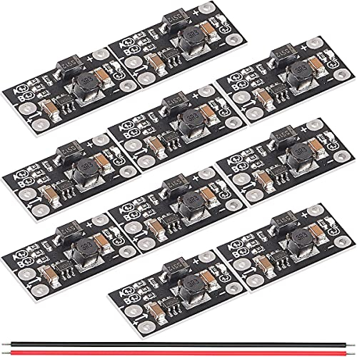 Youmile 10 pcs 1.5A Mini Boost Module Multifonctionnel DIY Mini DC-DC Lithium Batterie Boost Module 3.7V à 5V 8V 9V 12V Step Up Board tension réglable Indicateur LED avec câble rouge et noir