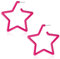 Neon Ohrringe Rose Rot Pentagramm Acryl - Retro 80er Jahre Creolen - Übertriebene Geometrische Damen Mädchen 90er Jahre Kostüm Party Halloween Schmuck Asthetisch