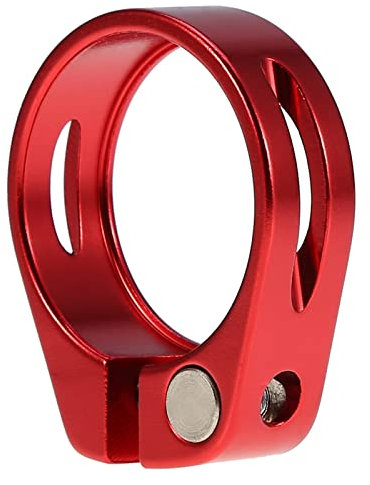 KIMISS 36.4 Seatpost Clamp Bmx Seat Clamp Aluminium Alloy 34.9Mm Aluminum Alloy Bicycle Seat Post Clamp Mountain Bike Seatpost sory(Titanium) (34.9mm red)