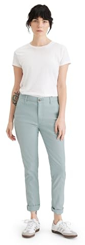 Dockers Damen Weekend Slim Casual Chinos, Harbor Gray Lightweight, 28 Tall EU