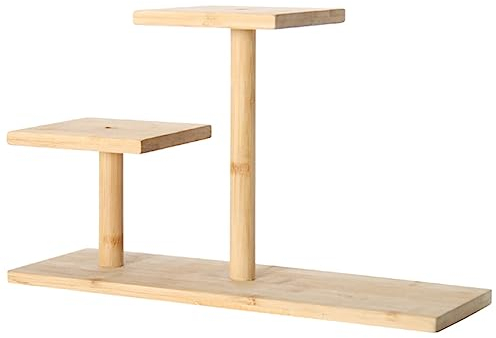 HOMSFOU 3-Tier Bamboo Plant Stand - Outdoor/Indoor Flower Pot Stand with Multi-Layer Shelves