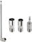 VooGenzek FM UKW Radio Antenne, 75cm 7 Abschnitte Teleskopantenne Ersatz, 75 Ohm Unbal Teleskopantenne Zimmerantenne mit F-Stecker und 3 IEC Koax-Kupplung Adapter, Kompatibel mit Yamaha Denon Onkyo