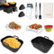 Kazaigou Air Fryer Accessories, 15 PCS Air Fryer Accessories for Ninja Dual AF400UK, AF451UK 9.5L & AF500UK, Collapsible Air Fryer Liners & Air Fryer Racks, Silicone Gloves, Cake Molds &Paper Lining