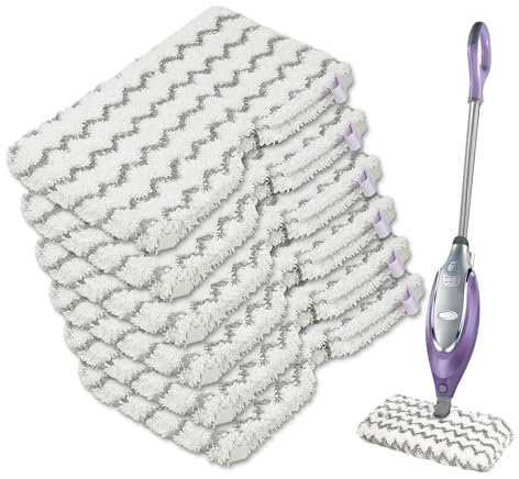 Jirmory 6 Pack Steam Mop Replacement Pads Compatible with Shark Steam Pocket Mop S3501 S3550 S3601 S3801 S3901 SE450 S3601D S3901D, Scrub Microfiber Replacement Pads Refills Reusable