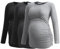 Smallshow Women's Umstandsmode Lange ärmel Umstandsshirt Maternity Tops 3er Pack,Black-Deep Grey-Light Grey,M