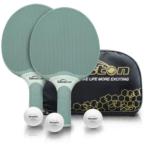 Senston Palas Ping Pong- Equipamiento Esencial para Amantes del Deporte, Raquetas Ping Pong con 3 Pelotas