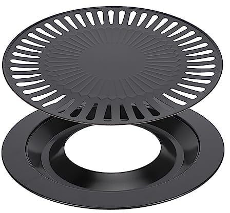 Sartén para Parrilla de Barbacoa Coreana, Bandeja para Hornear Antiadherente Redonda sin Humo, Bandeja para Asar Barbacoa, Estufa Antiadherente para Utensilios de Cocina