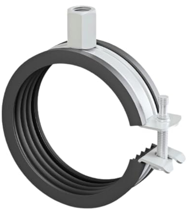 Schraubrohrschellen Rohrschelle Stahl verzinkt Verschiedene Größen (Einteilige Rohrschelle mit Gummibelag, 48-51mm/1 Stück)