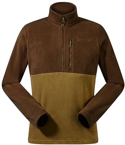 Berghaus Men's Prism Polartec Interactive Fleece Jacket | Added Warmth | Smart Fit | Durable Design, Bark/Oak Moss, S