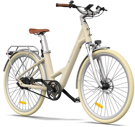 A Dece Oasis ADO e Bike 28 Zoll, E-Bike Air 28 Elektrofahrrad,345,00 Wh Akku, ebike Damen/Herren,1 Gang,Momenten-Sensor, Riemenantrieb,ADO Smart APP,3,5-Zoll-IPS-Display (Yellow)