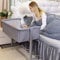 OHMG Beistellbett, Co-Sleeping, Wiege mit Moskitonetz, Höhenverstellung, 4 Räder, Matratzenzubehör, weiches Material, für Babys von 1 bis 36 Monaten