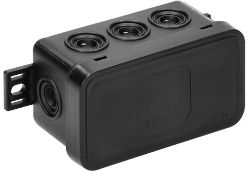 Miratic Abzweigdose Wasserdicht IP54 Verteilerdose Außen Wasserdicht mit 8 Gummidrüsen Abzweigdose Aufputz Robuste und Sichere Elektroinstallation für Außenbereiche (schwarz)