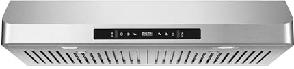EVERKITCH 30 Inch Under Cabinet Kitchen Range Hood, 900Cfm Kitchen Range Hood with Gesture/Touch Control and Permanent Stainless Steel Filters, Top and Rear Vents