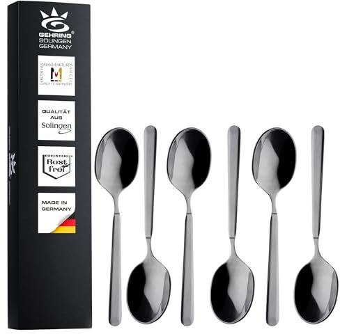 Gehring Solingen Empire - Set di 6 cucchiaini da caffè, 6 pezzi, in acciaio inox, lavabili in lavastoviglie, made in Germany