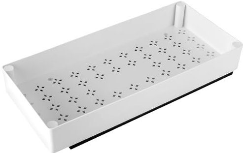 PCXWTLN Under Sink Storage, Multi-Purpose Under Sink Shelf Organiser, Roll-Out Sliding Drawer White Pull Out Shelf Slide Out Drawers Storage for Kitchen, 40x18x7cm/1.3x0.59x0.23ft