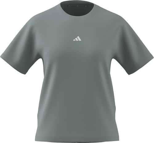 adidas Women's Essentials SMALL Logo Cotton T-Shirt, Wonder Sage/White, XXL