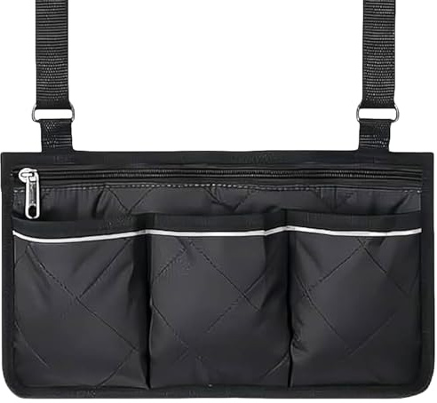 Ezranova Rollstuhltasche, Rollstuhlzubehör, Rollstuhltaschen, Rollstuhltasche mit Taschen mit reflektierenden Streifen für Rollstühle, Kinderwagen, Armlehnen, Roller usw.