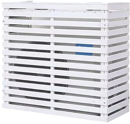 CVERTHAF Outdoor Solid Wood Air Conditioner Cover Plant Storage Fence White (Small)